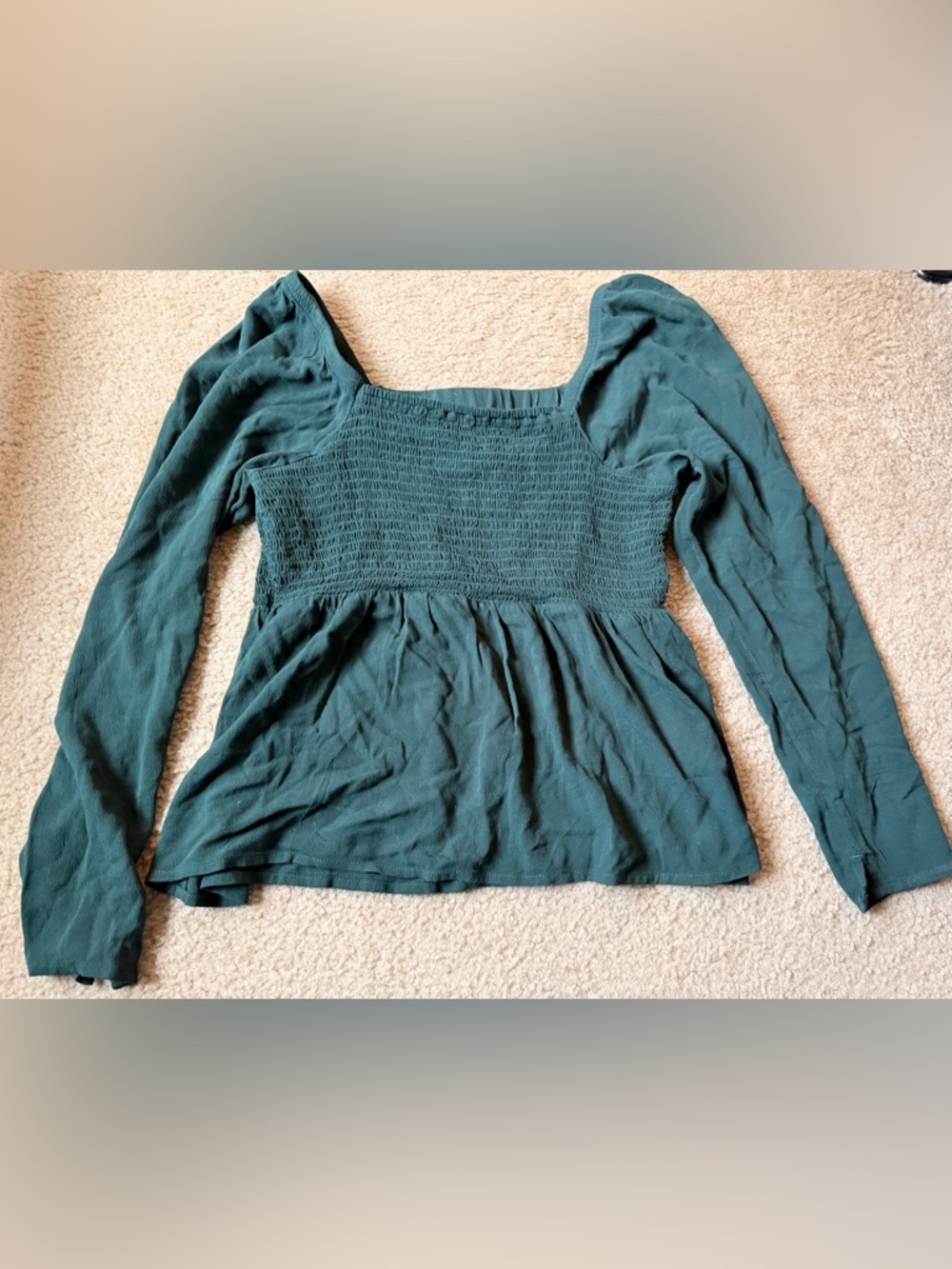 Old Navy women’s teal fitted long sleeve Top size medium